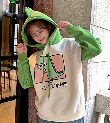 Crb Fashion Womens Teens Animal Anime Cute Emo Dinosaur Cosplay Cartoon Shirt Hoodie Hoody Top Jumper Sweater (Green) #TOP2