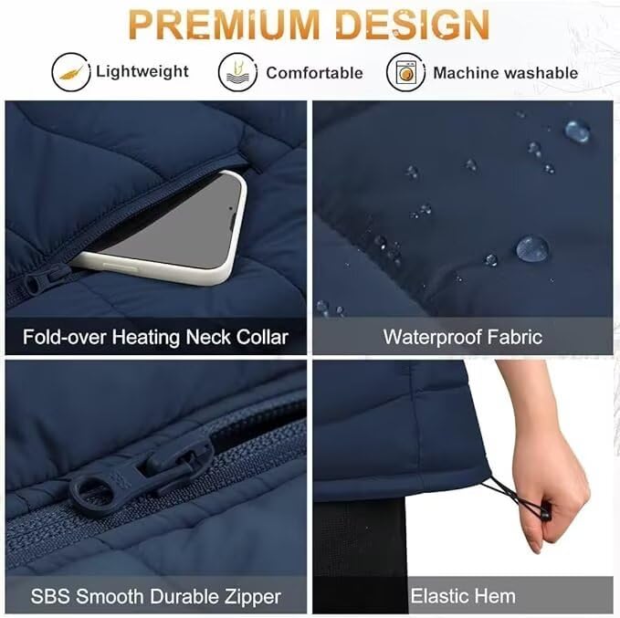 Image of KOVNLO Heated Vest Women, Electric Warming Heated Jackets, (Battery Pack Not Included) Smart Controller With Lights-out