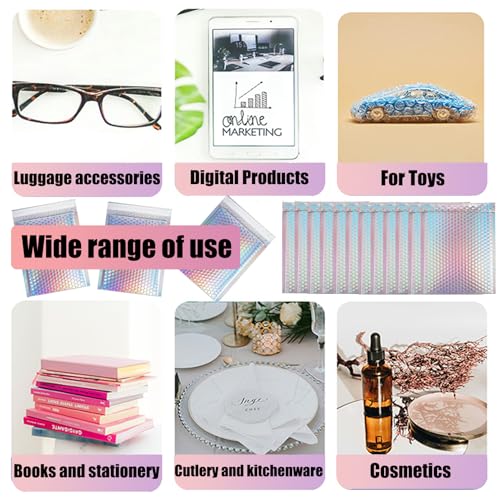 xlehoely Envelopes com bolhas metálicas de 30 peças, envelopes acolchoados de poliéster, envelopes h