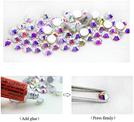 Mixed Size 1.4-6.5Mm Box Glass Round Non Hotbed Rhinestone Glue On for DIY Clothing Bags Shoes Crafts DIY