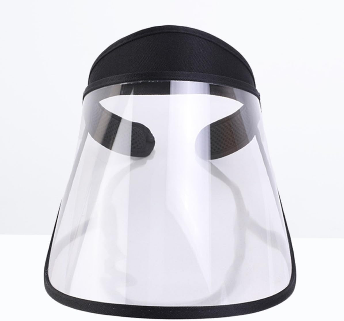 SECFOU Plastic Empty Crown Cap with Face Cover for Outdoor Activities and Camping, Summer Sun Protection, Windproof and Dustproof Protective Hat Made of Sturdy Plastic Black