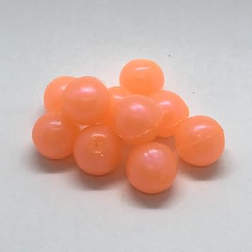 Bnr Tackle SBPG10 Soft Beads, 10mm, Peach Gobbler, Neutral Buoyancy, 10/Pack