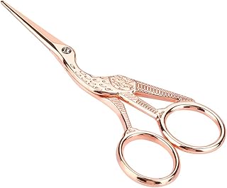 Tesoura de Ouro Rosa Tesoura de Bordado Cegonha 15 × 10 × 1 Tesoura de Costura Vintage de Aço Inoxidável Corte Clássico Ferramenta de Artesanato Faça você Mesmo