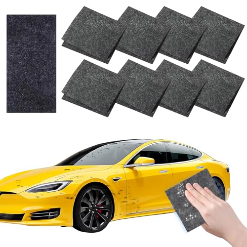 8 PCs Chiffons Nano Anti-Rayures pour Voiture, Efface Rayures Rapide, Compatible Toutes Couleurs de Carrosserie, Réparation Éraflures Légeres sans Polissage et Restaure Brillant(10.1*20.1cm)