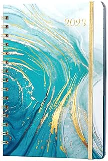 2023 Diary - A5 Week to View Diary 2023 from January to December 2023, Twin-Wire Binding - Blue and White, 21.5 x 15.5 x 1.5 cm