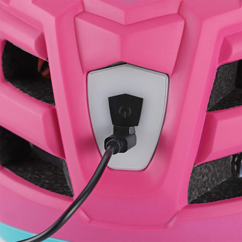 Casco para Niños, Casco de Seguridad Ajustable con Luz de Advertencia, Protege la Cabeza para Andar en Bicicleta, Patinar y Andar en Scooter, Circunferencia de la Cabeza de 52-56 Cm