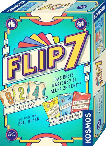 Kosmos 685430 Flip 7, deutsche Ausgabe, Kartenspiel mit schnellem und einfachen Black Jack Prinzip, für 3-18 Personen ab 8 Jahren, Spiel für große Gruppen, nominiert zum Spiel des Jahres 2025