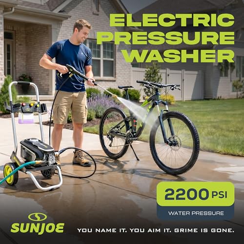 Image of Sun Joe Electric Pressure Washer, 1.1 GPM with Foam Cannon, Turbo Nozzle, 25 Ft Hose, 35 Ft Cord, 13-Amp Power Cleaner for Outdoor Surfaces SPX7000-MAX