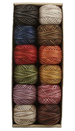 Image of Valdani Pearl Cotton Sz 8 | Vintage Hues Sampler | 12 Balls | 73 Yds /Ball