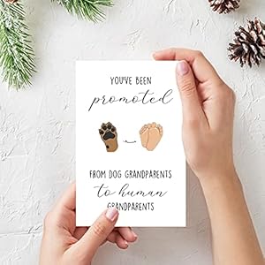 OJsensai Funny Pregnancy Announcement for Grandparents, Cute Pregnancy Revel Card for Grandparents, Promoted from Dog Grandparents To Human Grandparents OJsensai Funny Pregnancy Announcement for Grandparents Cute Pregnancy Revel Card for Grandparents Promoted from Dog Grandparents To Human Grandparents