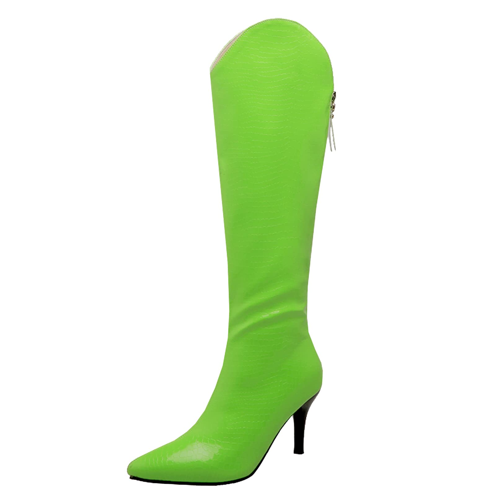 Lizoleor Donna Tacco A Spillo Knee Vernice Boots Festa