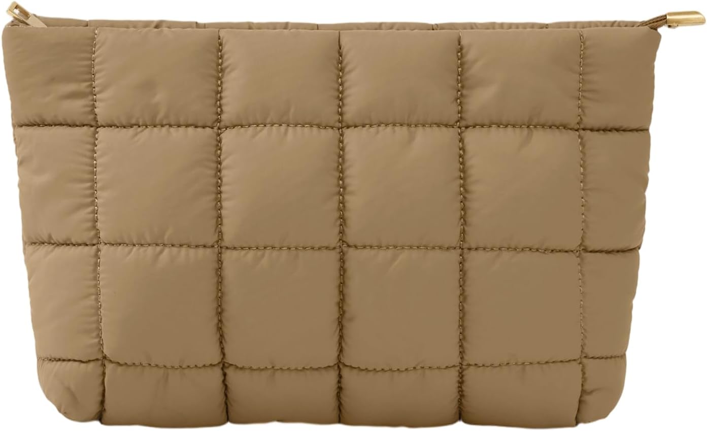 MOONTOUR Makeup Bag Organizer for Women Puffy Quilted Travel Toiletry Bag