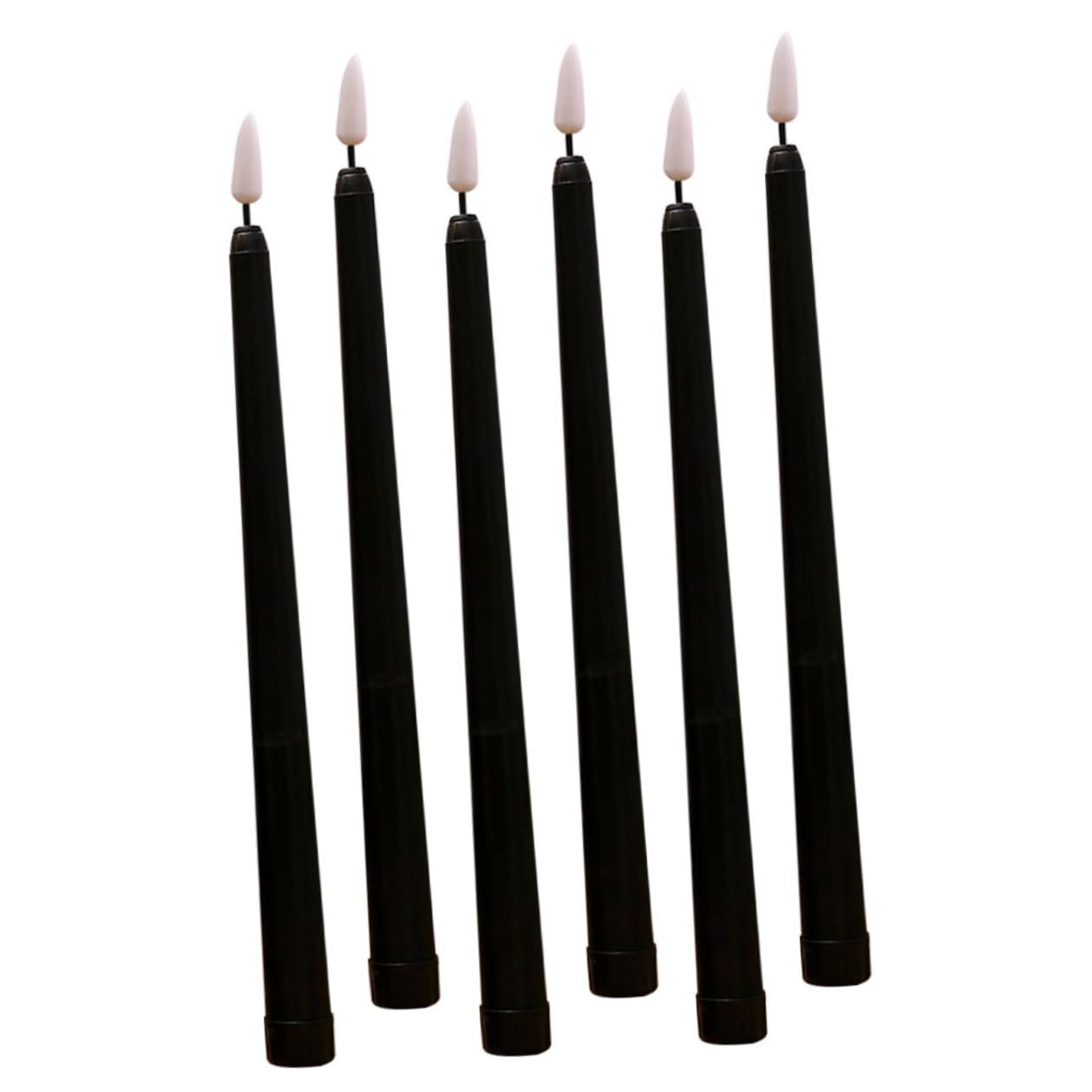 Decoración navideña y bodas con velas cónicas LED negras de mesa 8