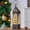 Lighted Christmas Tree Cardinal Music Snow Globe Water Lantern with Swirling Glitter Decoration for Christmas Home, Living Room, Battery Operated or USB Powered #4