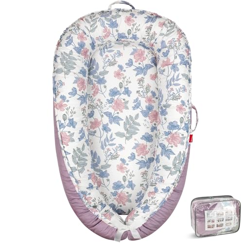 Image of BUTOA Baby Lounger - Breathable & Soft Baby Nest, Portable and Lightweight Tummy Time Lounger for Home and Travel, Ideal Newborn Babies Essentials Baby Shower Gifts