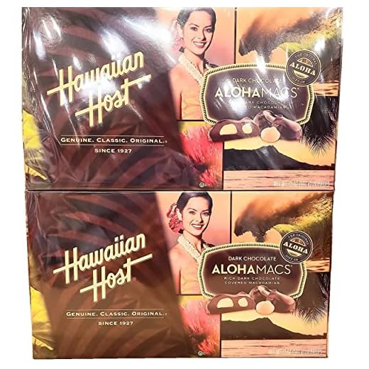 Hawaiian Host Dark Chocolate Alohamacs,12 Ounce Box, 2 Pack (24 Total Ounces; 48 Total Pieces)