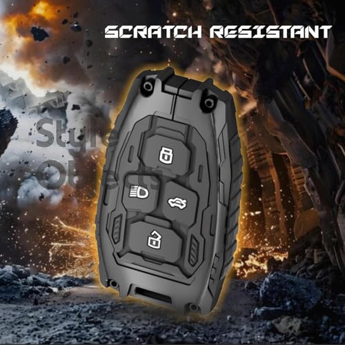 Image of STYLEOBJECT Waterproof Premium Luxury New Transformer Series Soft Silicon Car Key Shell Compatible with Tata Punch, Nexon, Harrier, Safari, Altroz, Tigor | Full Protection 4 Button