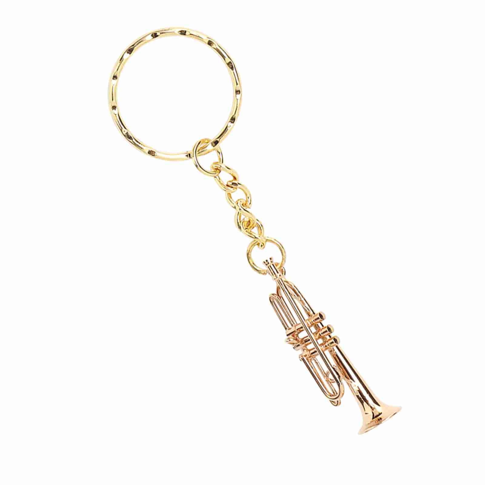 Fashionable Stylish Musical Instruments Keychain Trumpet Pendant Key Decoration