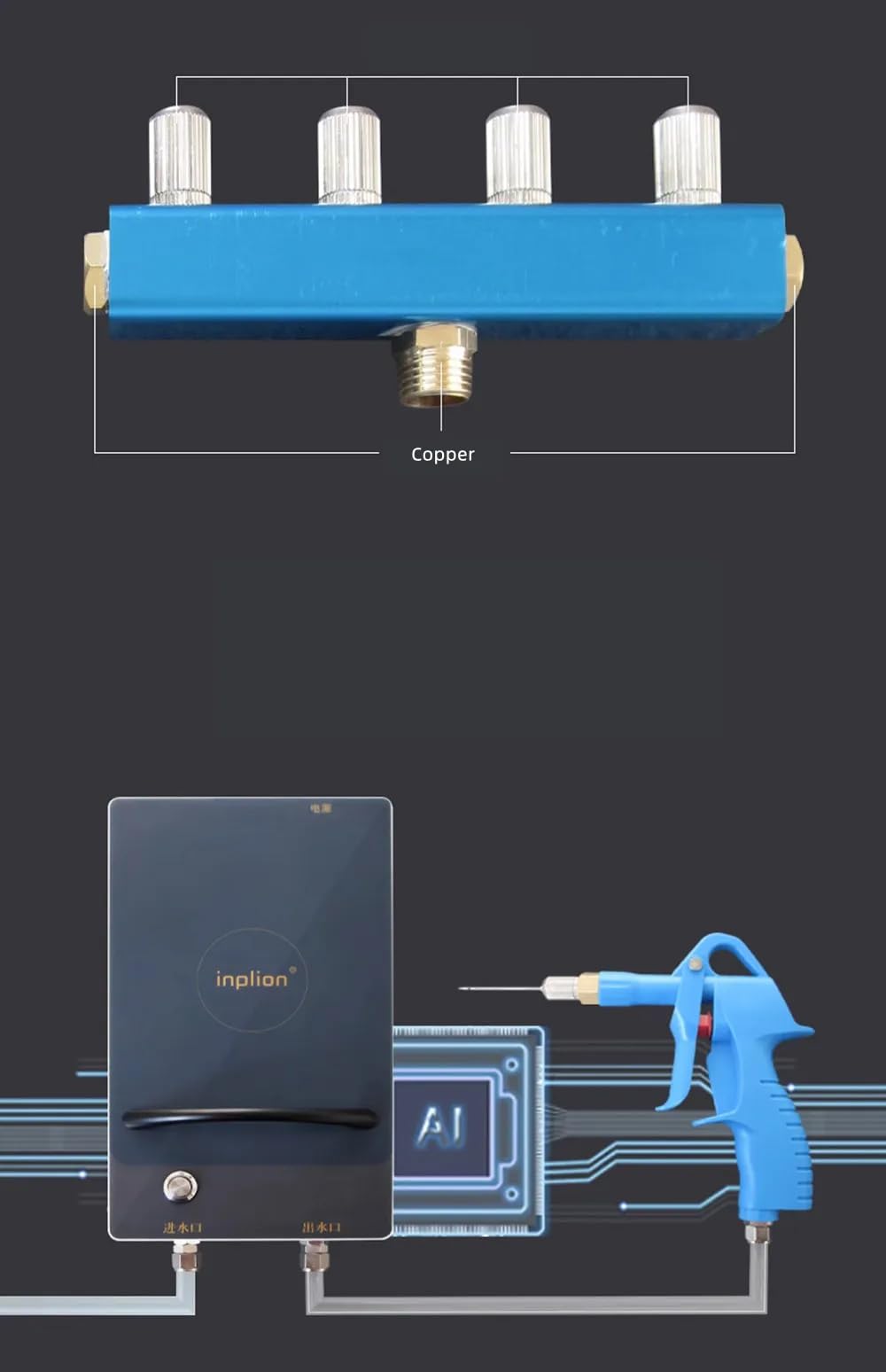 Pompe à Seringue électrique pour Viande Saline, Pistolet à Pompe à Bacon Haute Pression, Injecteur électrique, Processeur de Viande avec Aiguille en Acier Inoxydable 316 (4 aiguilles)