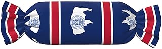 Wyoming State Flag Patterned Cylindrical Pillows are Perfect for Long-haul Flights, naps at The Office, and Relaxation at Home.