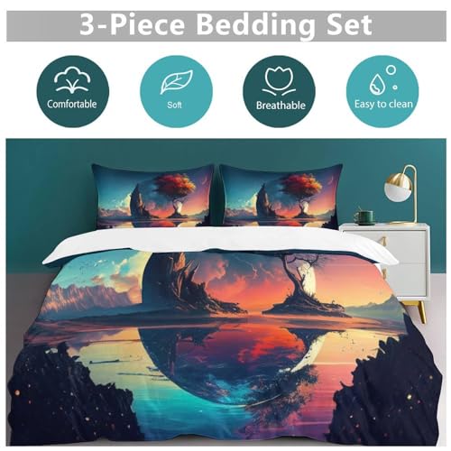 Parure de lit haut de gamme housse de couette coton microfibre paysage