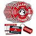 Pet Alert Stickers Static Cling Window Decals Emergency Pets Rescue Sign (6 Pack) with Bonus: Pet Home Alone Wallet Card & Key Tag - NO Adhesive, Removable, UV Resistant