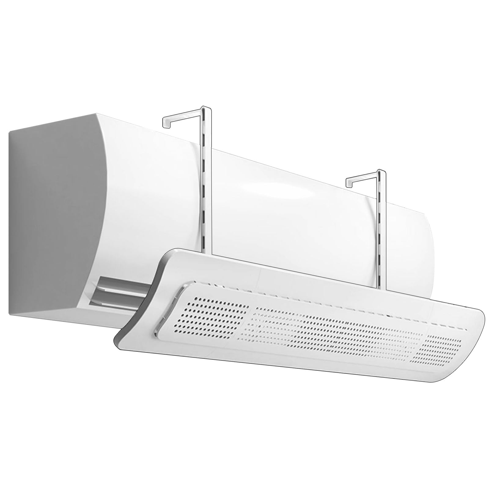 WUXTOKV Air Conditioner Vent Deflector, AC Air Deflector, 270° Adjustable Louvers, 1000 Micro Holes, 33×6.7in, for Wall Mount AC
