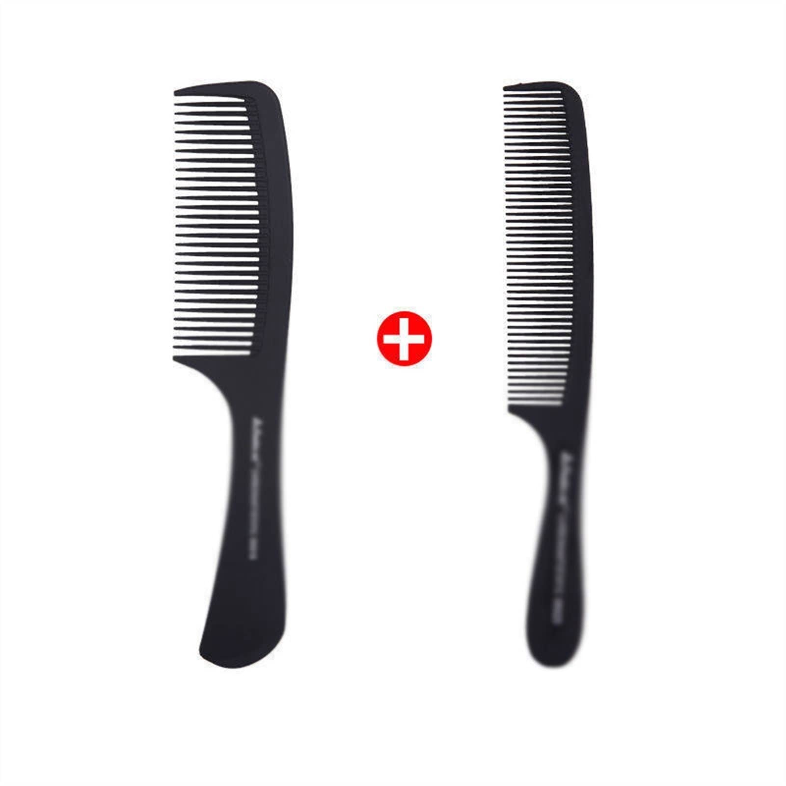 Kamm Haarpflege 2-teilig Haarstylingkamm Feinzahniges Haarkamm-Set, Stylingkamm für lockiges glattes langes kurzes Haar, Schwarz 1 Haarbürste