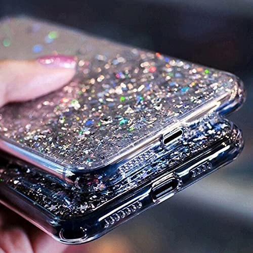 Image of VONZEE Glitter Case Compatible with Samsung Galaxy A23 5G /4G, Non Moving Glitter Stars Cover Soft TPU + Hard PC Bumper Bling Cover for Women Girls Protective Shockproof Phone Case (Pink)