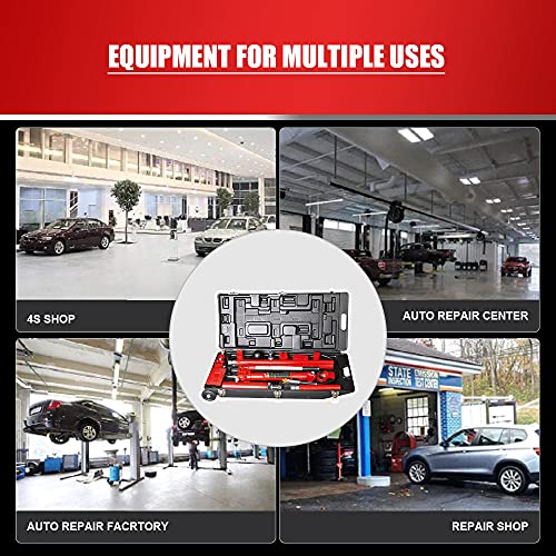 Hpdmc 10 Ton (20,000 Lb) Capacity Portable Hydraulic Ram: Auto Body Frame Repair Kit With Rolling Blow Mold Carrying Storage Case, Red #TOP6