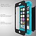 SLMY(TM) Heavy Duty High Impact Armor Case Cover for iPod Touch 5/6/7th Generation - Black/Sky Blue