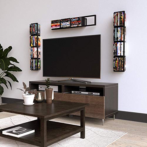 Image of You Have Space CD DVD Storage Shelf for Wall, 34 Inch Cube Storage Media Shelf and Video Game Organizer, Metal Black Wall Shelf