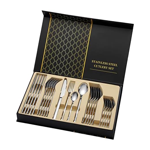 24 stycken silver smidd rostfritt stål bestick set, guld silverware bestick set, kniv gaffel sked tesked bestick uppsättning, för hem,Silver