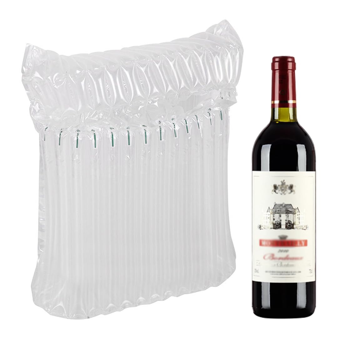10 pezzi protezione per bottiglie di vino, colonne d'aria gonfiabili, sacchetti a bolle anti-shock, per vetro, pluriball e bubble wrap per spedizioni sicure