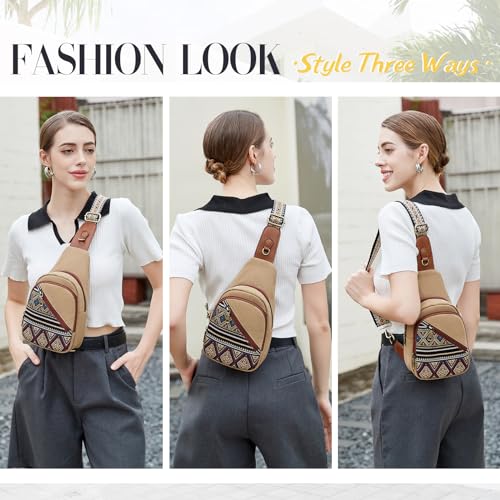  Love Deliver Small Sling Bag for Women - Boho Style Canvas Crossbody with Detachable Strap
| Love Deliver Small Sling B