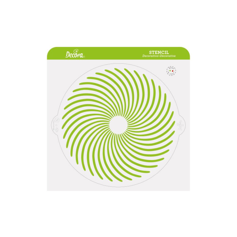 Decora 9270955 Decorative Stencil Spiral, Diameter 25 cm, Plastic for Food, for Making Drawings on Cakes, Treats and Cookies. Made in Italy