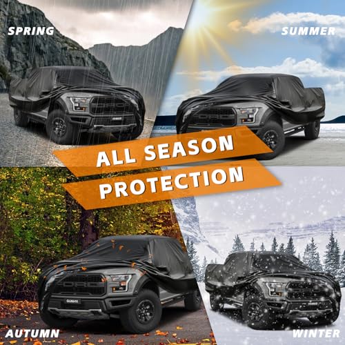 Image of 7 Layers GUNHYI Truck Cover Waterproof All Weater, Pickup Truck Cover Fit Most Regular Cab Short Box for Ford F100 /F150, Chevy C10 /S10, Ram 150 250, Tacoma etc. (Length up to 210 inch)