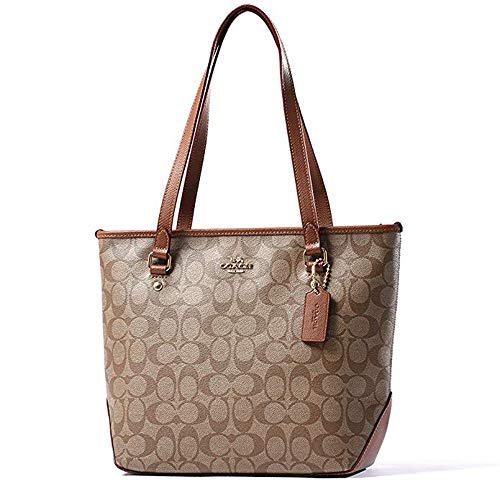 Coach Signature Zip Top Tote