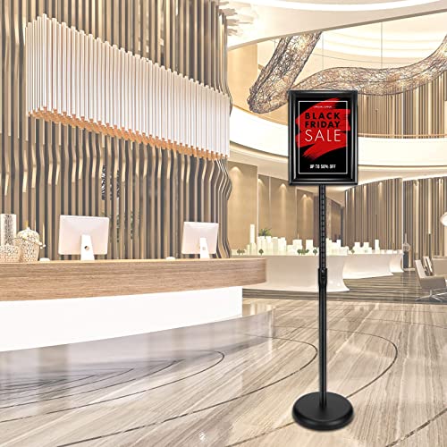 Signex Heavy Duty Poster Sign Stand Adjustable Floor Sign Stand 11X17 Inch, Floor Sign Holder, Both Vertical And Horizontal View Displayed, 1 Pack, Black. #TOP6
