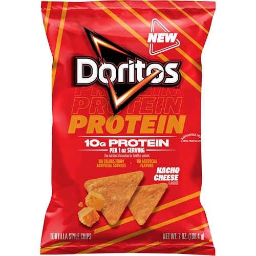 Doritos Protein Tortilla Style Chips, Nacho Cheese Flavored, 7 Oz image 4