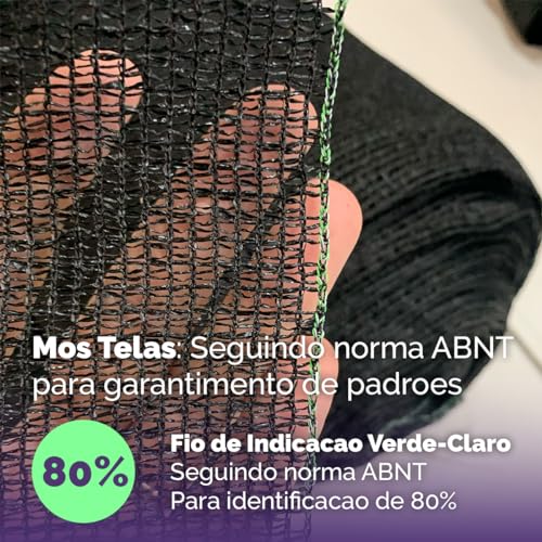 Tela de Sombreamento Mos Telas 80% 4x6 m Horta Plantas Orquidario Estufa com Aditivo UV para Nao Res