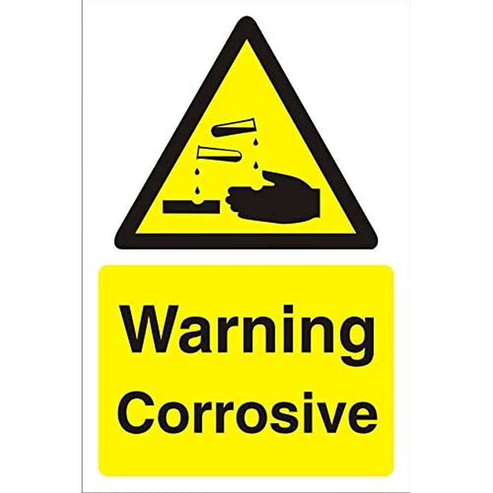 Seco Warning Corrosive Sign, 200mm x 300mm - 4mm Fluted Board