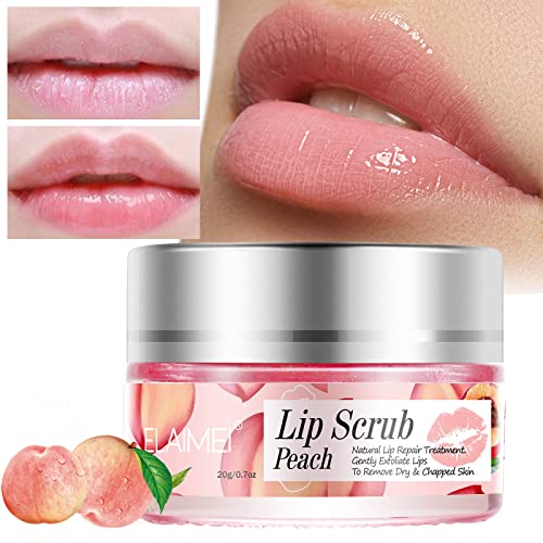 Lip Scrub Strawberry/Orange/Peach Lip Scrubber, Lip Moisturizer For Dry Chapped Lips Repair Fade Lip Lines Gentle Exfoliator #TOP3