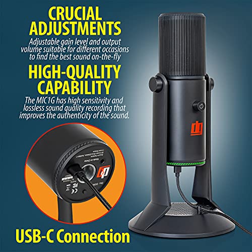 Deco Gear Pc Microphone For Gaming, Streaming, Singing, Recording, And Meetings, Features Rgb Lighting, Stereo, Cardioid, Omnidirectional, And Bidirectional Recording, Usb Plug And Play #TOP2