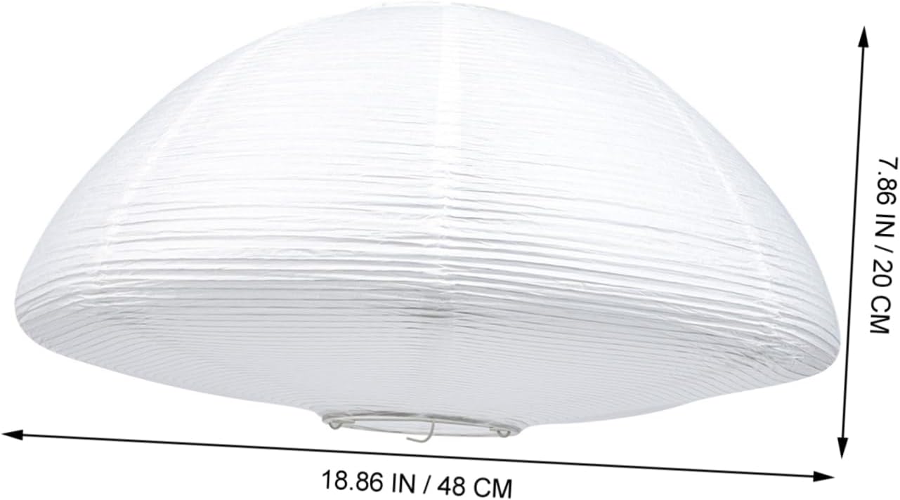 Uonlytech Paper Shades Paper Pendant Lampshade Round Chandelier Lamp Shade Japanese Light Cover Replacement Lantern for Living Room Pendant Lamp Cover White