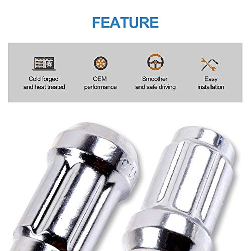 Eccpp Replacement For Wheel Lug Nuts 24 Pieces + 2 Keys M12X1.5 Silver Chrome Spline Bulge Acorn Drive Close End Lug Nuts For Toyota 1997-2016 #TOP3