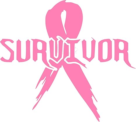 Cancer Survivor Ribbon Decal by UR Impressions Vinyl Sticker for Car Truck SUV Motorcycle Window Graphics|Pink|5.5 inch|JJURI025