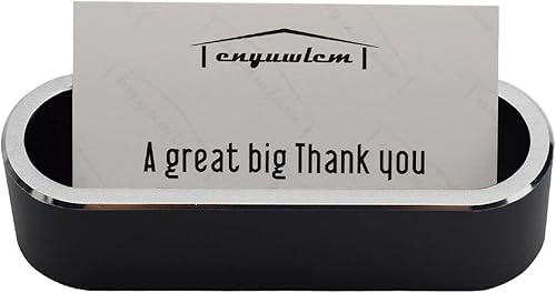 Miniatura 4 de enyuwlcm Soporte de metal para tarjetas de escritorio con estilo de aleación de aluminio, soporte de exhibición de tarjetas de visita para hombres,