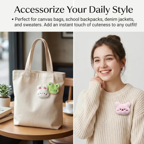 ZAOMENG 30 Pcs Cute Plush Brooch Bulk Stuffed Animals Party Favors Carnival Prizes,School Gifts,Goodie Bags Birthday Pinata Stuffers Classroom Prizes Treasure Box Backpack Accessories — view 4