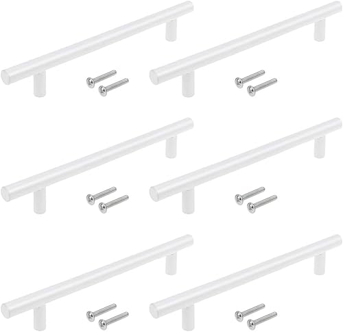 Coshar Tiradores planos de acero inoxidable en forma de T para cajón, 25,4 cm, c